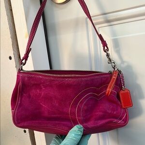 Coach Pink Shoulder Bag with Gold Hardware